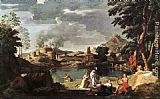 Landscape with Orpheus and Euridice by Nicolas Poussin